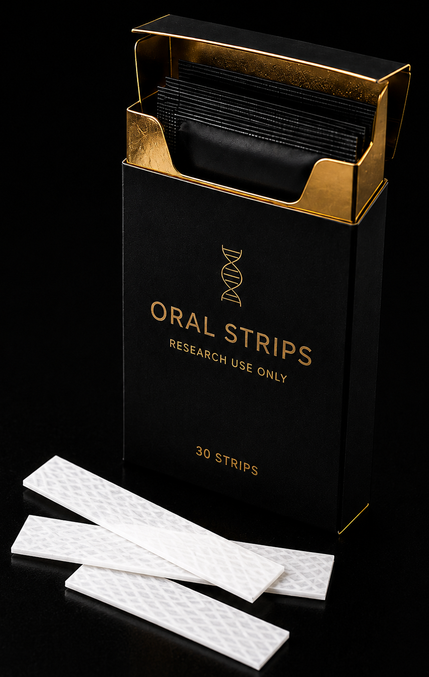 Oral strips box with white research-use strips
